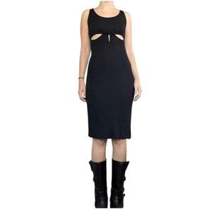 Black cut out midi dress